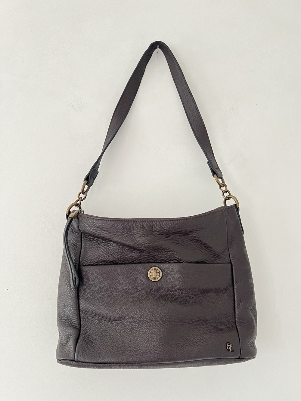 Elliott Lucca The Sak Coraline leather hobo zip shoulder bag cocoa brown Y2K